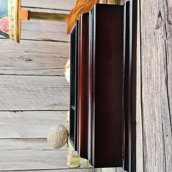 VINTAGE BOMBAY MAHOGANY WOOD VALET ORGANIZER JEWELRY BOX - Picture 7 of 16